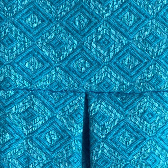 Laura Ashley Jacket Blazer Boxy Sz Small Blue Shiny Tapestry Print Button Easter - Picture 9 of 13